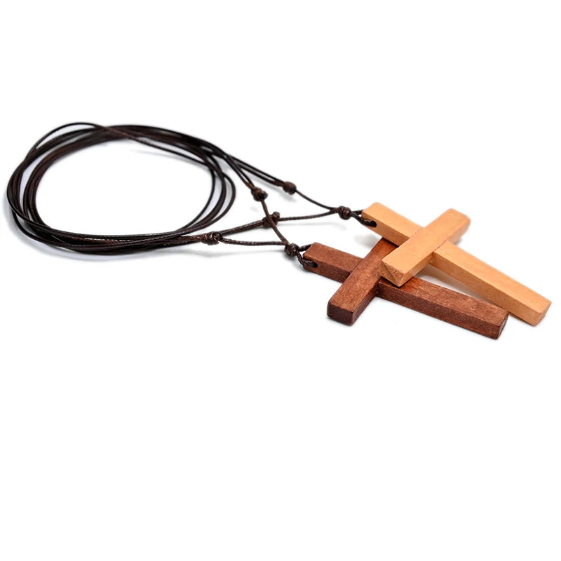 Wooden Cross Necklace