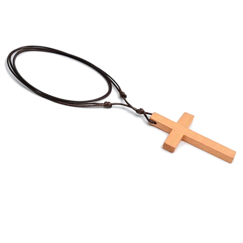 Wooden Cross Necklace