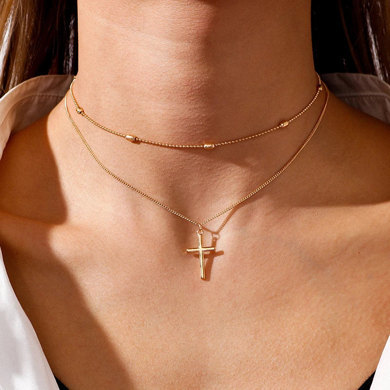 Cross Pendant Necklaces for Women Gold, and Silver 