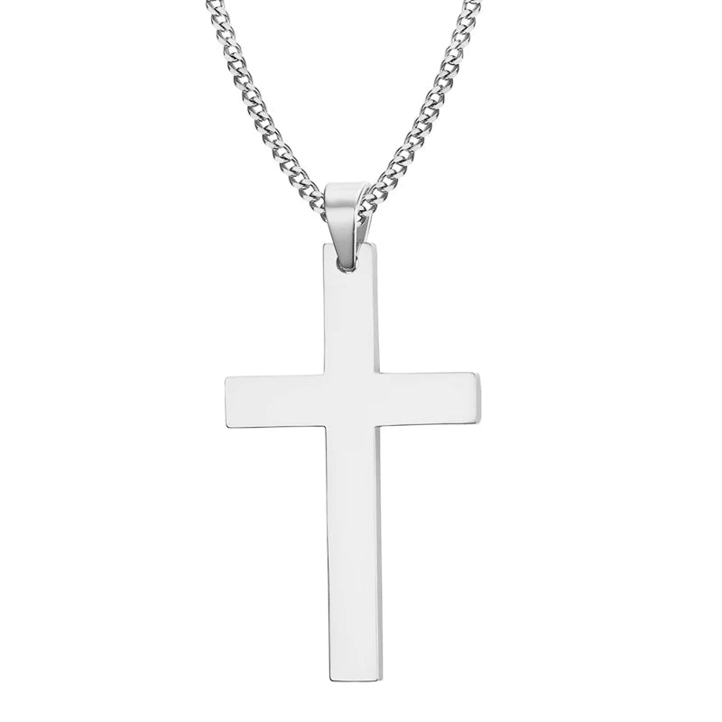 Stainless Steel Cross Necklace for Men + Women