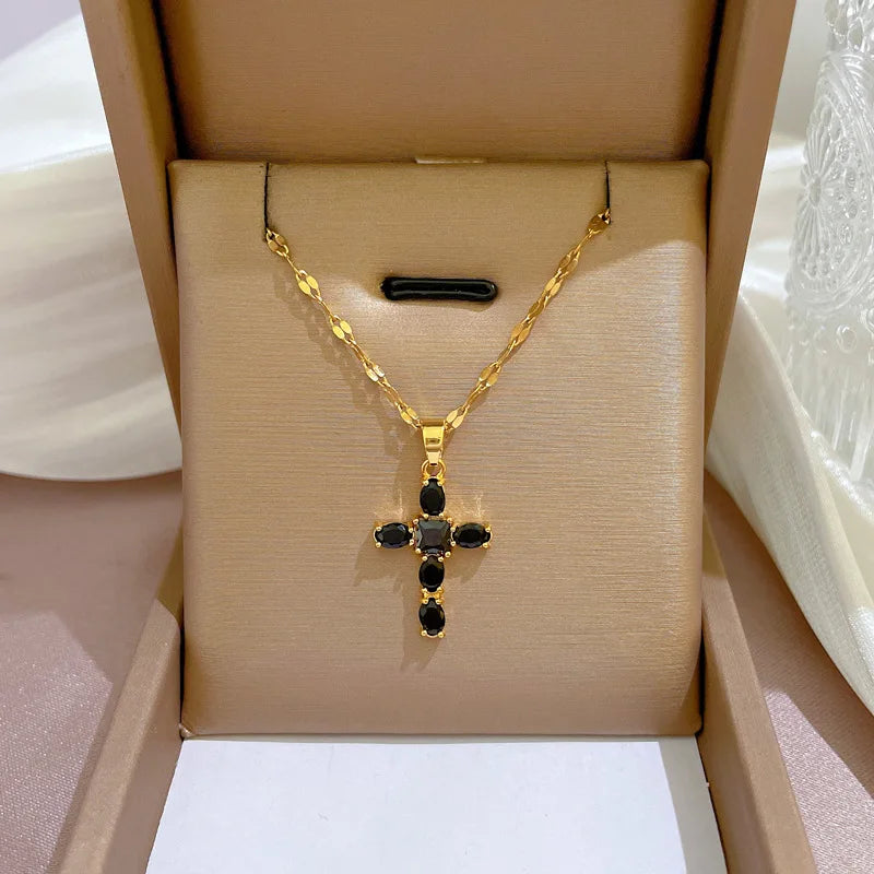 Luxury Multi Color Cross Necklaces