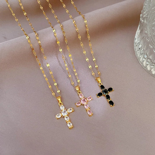 Luxury Multi Color Cross Necklaces